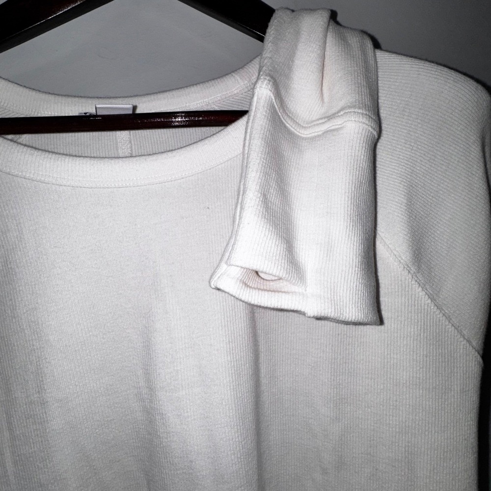 Athleta Coaster Luxe Rib High Hip Sweatshirt Womens XL TALL Magnolia White NWT - Picture 8 of 14